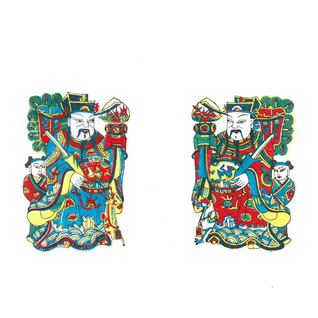 武強年畫 / 聚寶門神 Gods of Wealth (Especially used for New Year purposes)