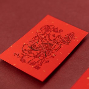 手工小版畫門神對組