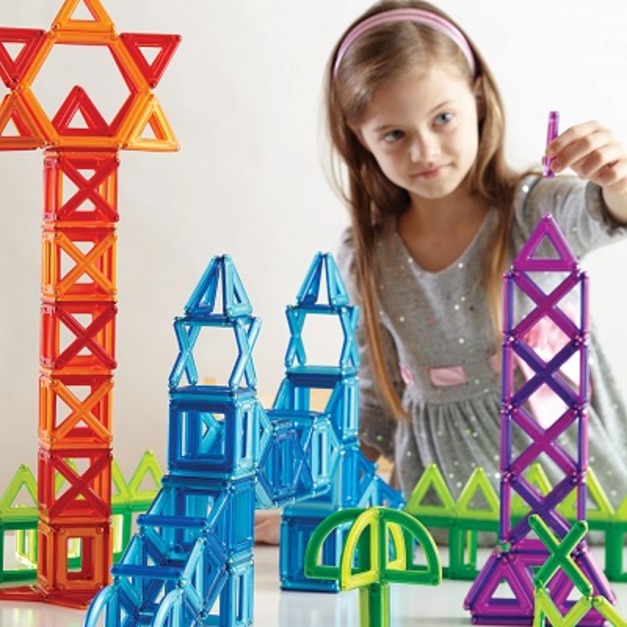 【美國GuideCraft】磁力空心積木 - 74件 增加親子互動兒童發展玩具