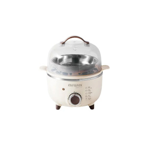 【AIWA 日本愛華】多功能雙層蒸蛋器 AS-ZDQ14 | 一次可蒸14顆蛋！多重料理煮蛋神器 | 可定時免看守 | 煮蛋機《原廠一年保固》