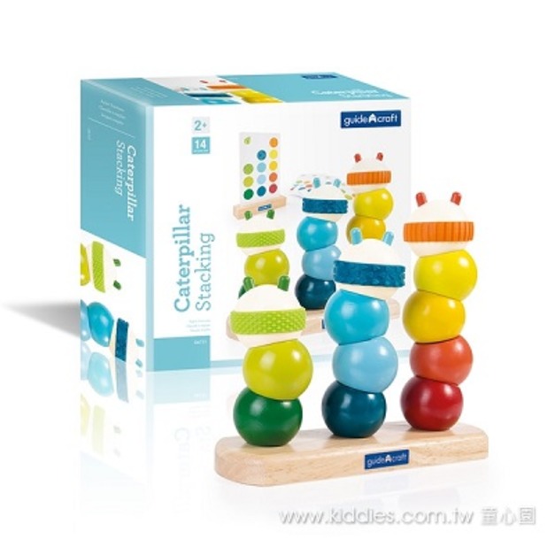 【美國GuideCraft】毛毛蟲感官積木 增加親子互動兒童發展玩具