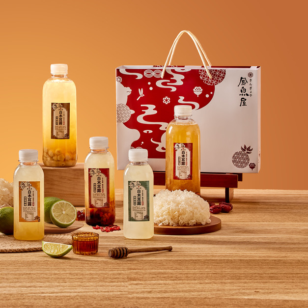 ♛銀耳養生禮袋(原味無糖、冰糖蓮子、桂圓紅棗、蜂蜜檸檬、黃金鳳梨)