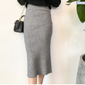 針織包臀開衩半身裙子-J19_3