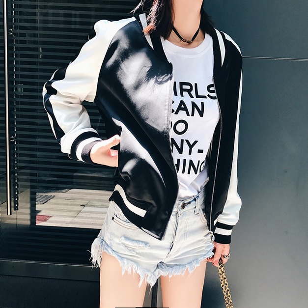 棒球外套撞色短款外套-JR24