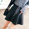 皮裙魚尾包臀黑色半身短裙-JR21