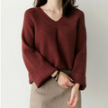 針織毛衣寬袖寬鬆上衣k-y-09_1