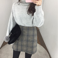 格紋短裙開衩下著k-y-17_3