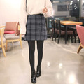 格紋短裙開衩下著k-y-17_4