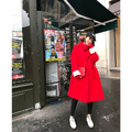 紅色毛呢大衣雙排扣長版聖誕氣氛U-K-30_3