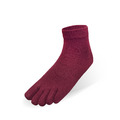 十足舒適五趾短襪-酒紅色
