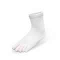 十足舒適五趾襪短襪-雪花白