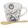 [現貨]哆啦A夢塗鴉咖啡馬克杯 ひみつどうぐ(附木製湯匙)_2