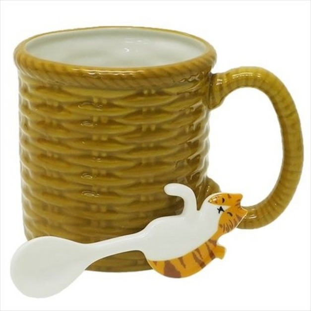 [預購]貓咪咖啡馬克杯 老虎貓(附湯匙)