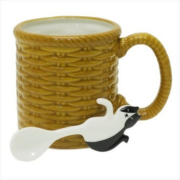 [預購]貓咪咖啡馬克杯 黑貓(附湯匙)