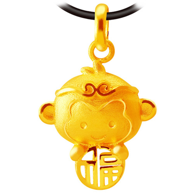 福氣十二生肖猴-黃金墜子