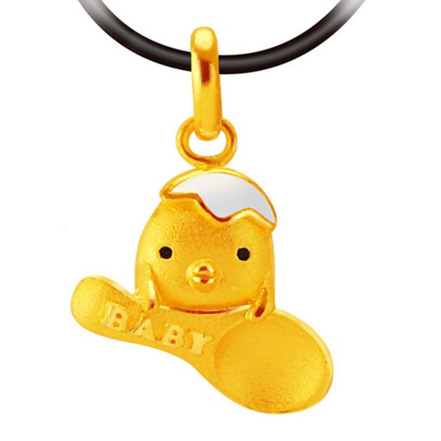 湯匙小雞-黃金墜子