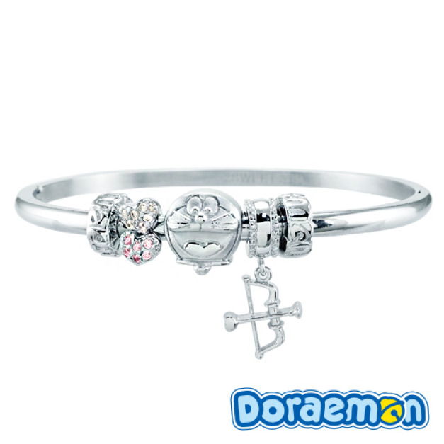 哆啦a夢Doraemon-愛神之箭-銀飾串珠手環