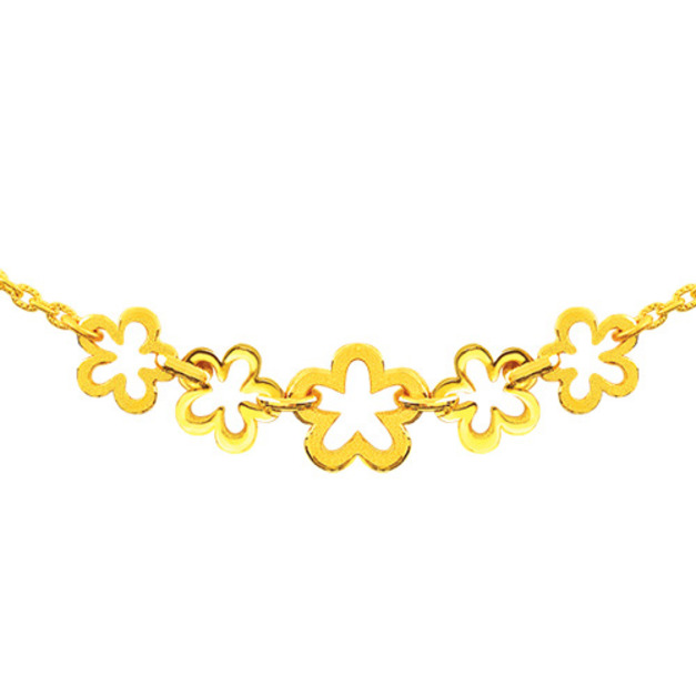 綺幻花園-小花黃金項鍊(鎖骨鍊)