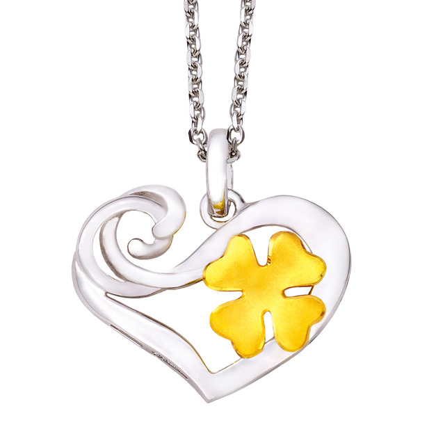 用心愛-金加銀墜子(附白鋼項鍊)