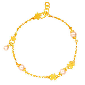 綺幻花語-珍珠黃金手鍊