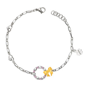 甜蜜花圈-金加銀手鍊