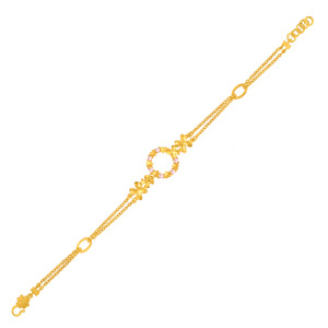 幸運花圈-黃金手鍊