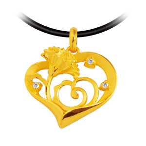 甜蜜馨情-黃金墜子(大)