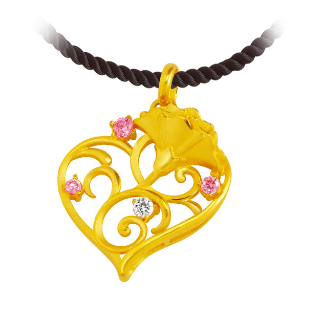 幸福康乃馨-黃金墜子