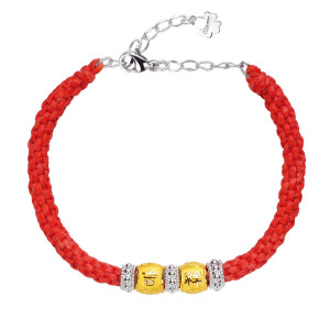 事事吉祥-編織金加銀手鍊