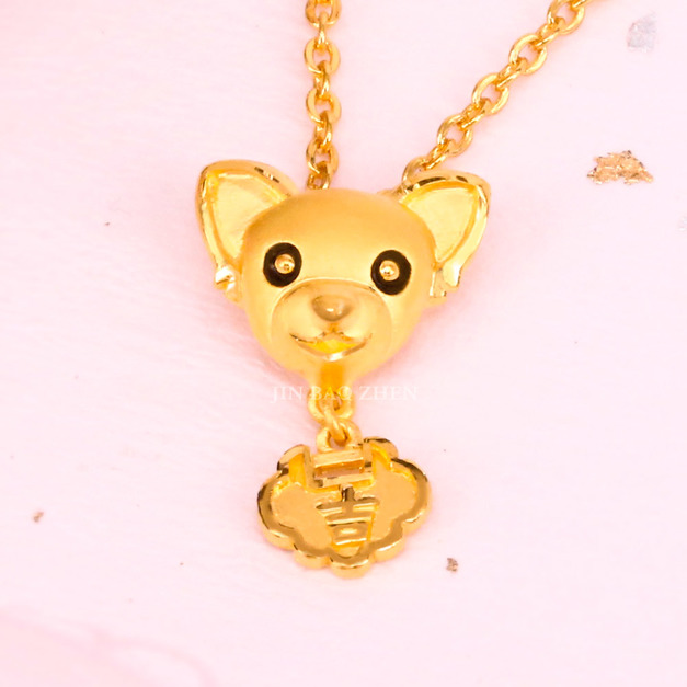 快樂吉娃娃-黃金墜子