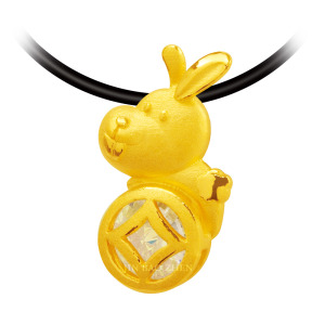 財氣十二生肖-兔-黃金墜子