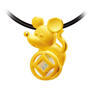 財氣十二生肖-鼠-黃金墜子