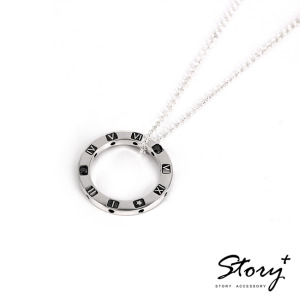 填言密語(大圈黑鑽款)-客製純銀項鍊
