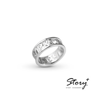 鏤空寬版(女)-客製化純銀戒指