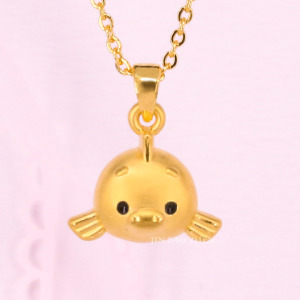 TSUM TSUM造型黃金墜子-小比目魚款