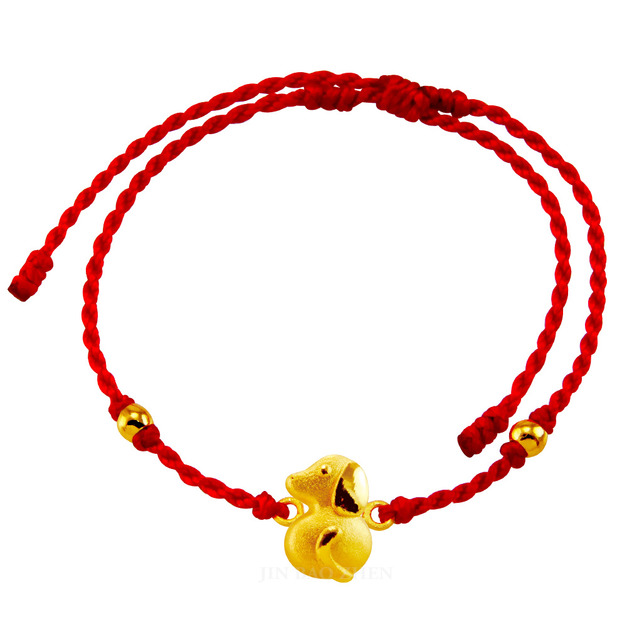好運12生肖-狗-紅繩黃金手鍊