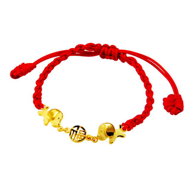 福氣狗-編織黃金手鍊(小孩版)