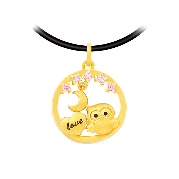 月光貓頭鷹-黃金墜子