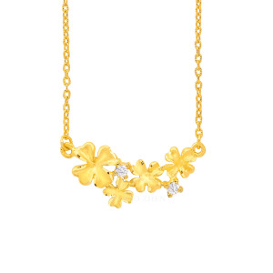 花似百匯-花朵黃金項鍊