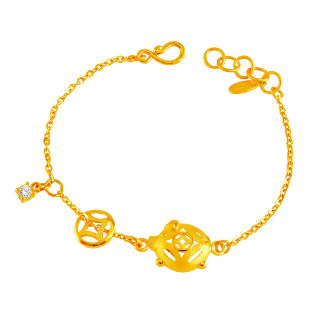 富貴豬-黃金手鍊(小孩版)