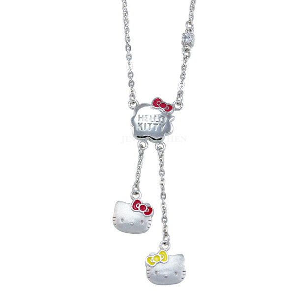 Hello Kitty凱蒂貓-姊妹情深-純銀項鍊