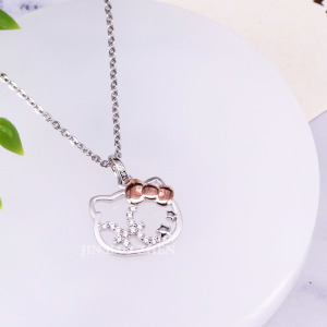 雙魚座(2/19~3/20)-Hello Kitty凱蒂貓-星座銀飾墜子