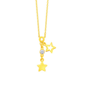 閃亮的心-星星黃金項鍊