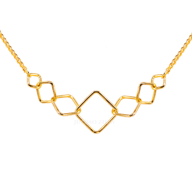 漫時光-方型黃金項鍊-日好