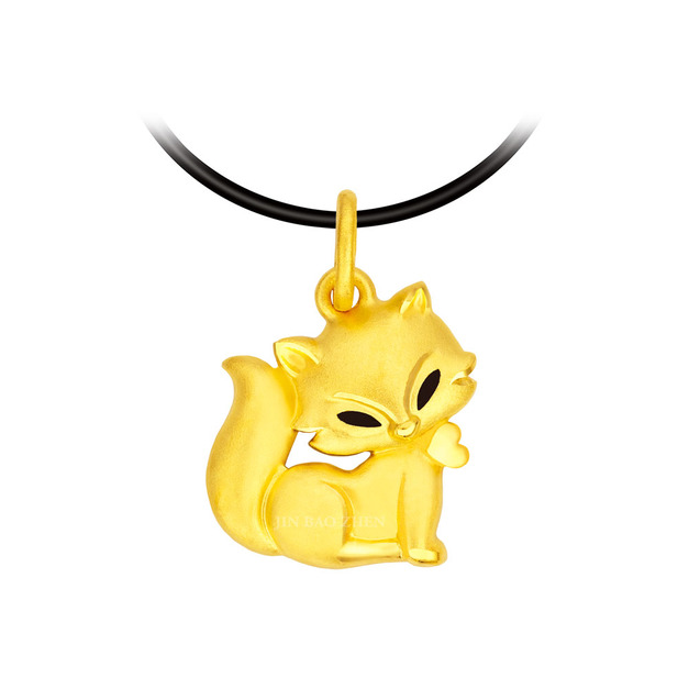 桃氣狐-愛心黃金墜