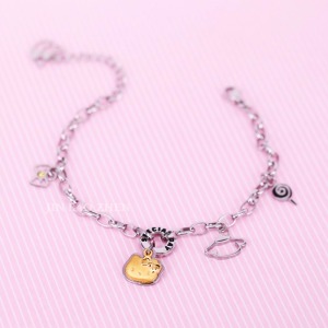 特別甜心-Hello Kitty 金加鋼垂墜式手鍊