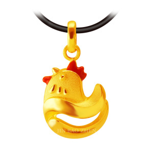 雞運高飛-黃金墜子-開運生肖金飾