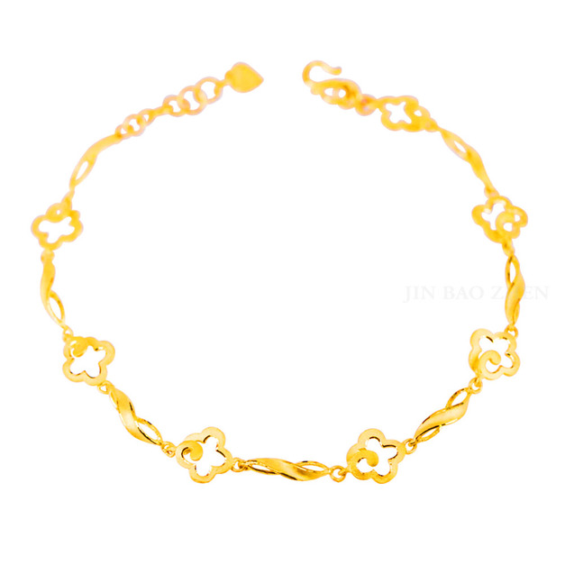 心花開-花朵黃金手鍊
