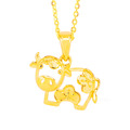 小花牛-黃金墜子-生肖牛