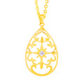 歐式花禮-雕花黃金墜子